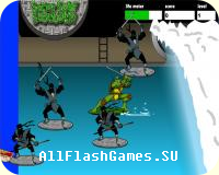 Flash игра Teenage Mutant Ninja Turtles - Sewer Surf ShowDown