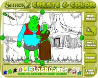 Flash игра Shrek2 - Раскраска